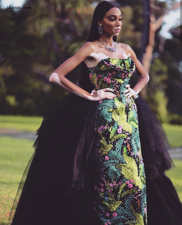 Winnie Harlow Is Beyond Stunning As She Rocks This Beautiful Floral Outfit To Host amfAR Cannes Gala 2019