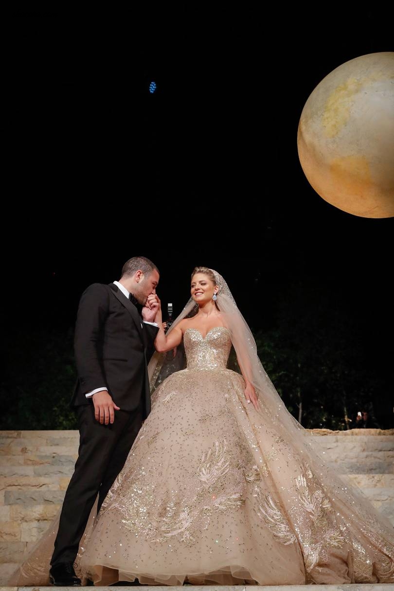 Elie Saab Designed Not One But Two Couture Wedding Gowns For His New Daughter-In-Law