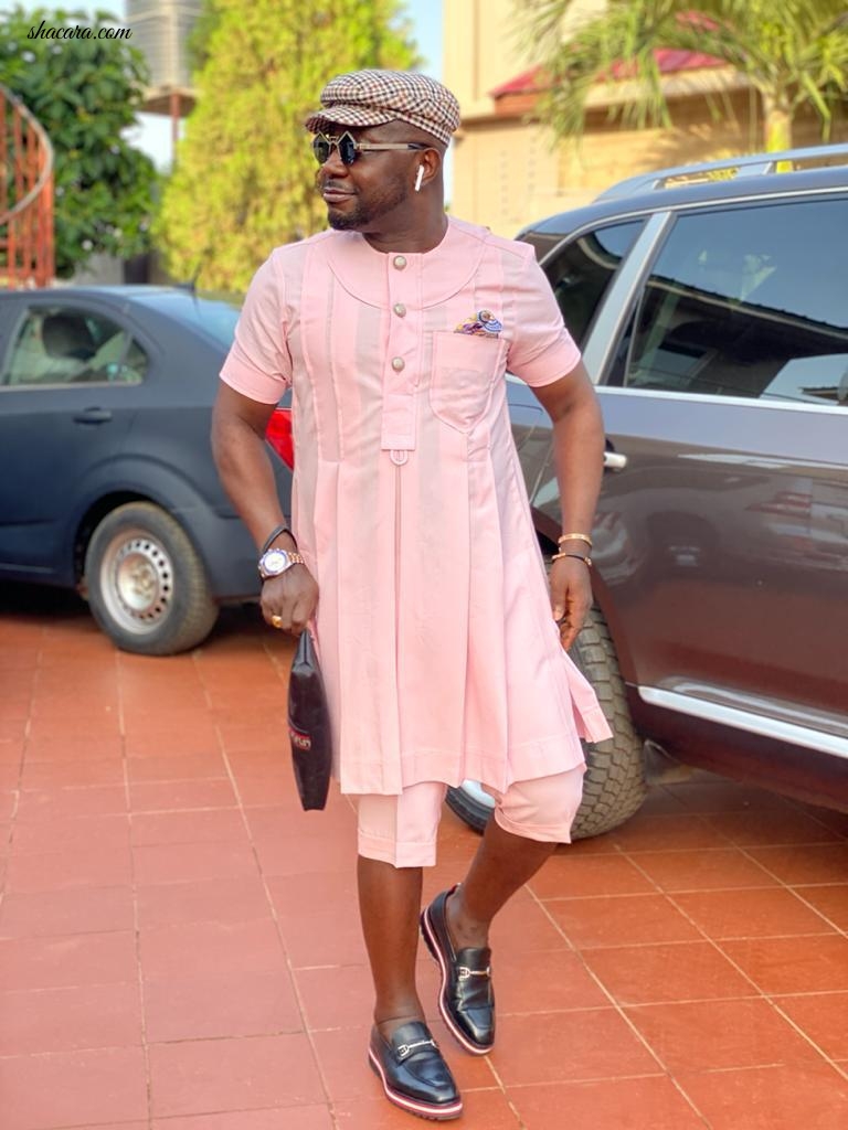 Nana Aba’s Baby Father Osebo Re-Appears On The Scene In A Dress Again, This Time ‘Pink’