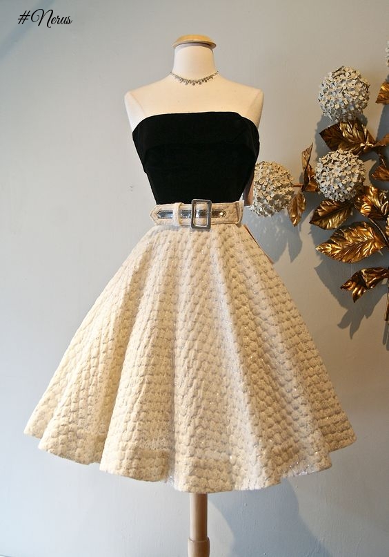 Vintage 50s dress with floral cotton dress xs